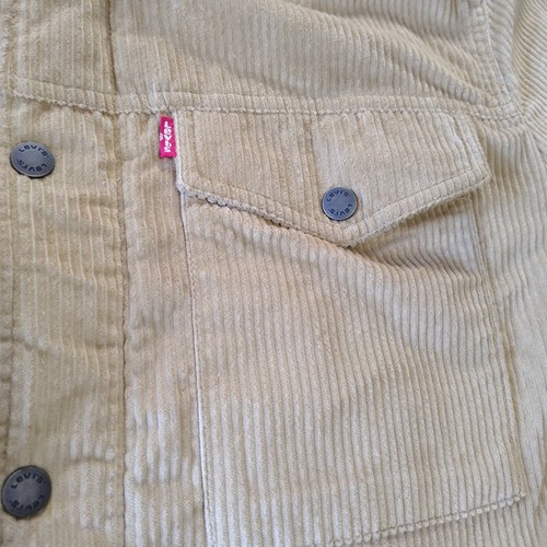 Levi's - Men's Size Large - Corduroy - Sherpa Lined - Trucker Jacket - Sand - Picture 4 of 11