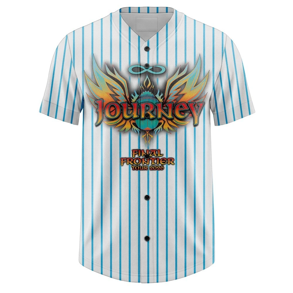 Journey The Final Frontier Tour 2026 Baseball Jersey Pinstripe Rock Band