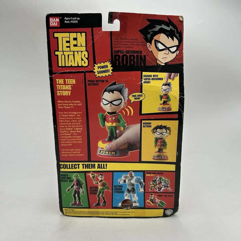 Super Deformed Power Sounds Robin Teen Titans Go! 5-дюймовая фигурка 2003 Bandai винтаж - Изображение 2 из 4
