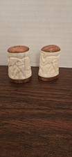 Vintage Salt & Pepper Shakers Hand Carved Elephants Africa African