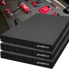 Tool Box Foam 22x18x2 inch 3Pack, Foam Inserts for Cases, Polyethylene Storage S