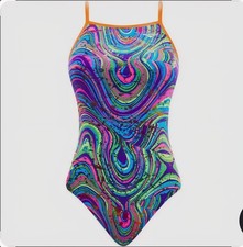 TYR The Finals Women Radical Foil Flutterback Swimsuit Multicolor - Size 32 NEW