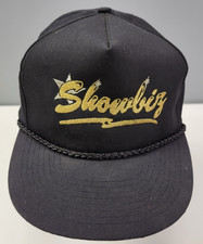 Vintage Showbiz Black  Gold Embroidered Hat