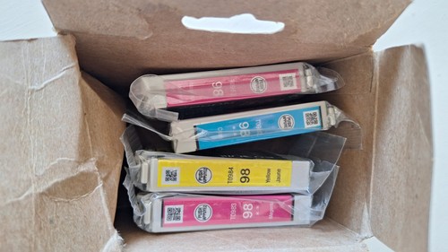4 Genuine Epson 98 T098920 High Capacity Color Ink Cartridges - New Exp 4/2024 - 第 2/4 張圖片