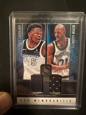 2024-25 Panini Silhouette Duo Memorabilia Anthony Edwards Kevin Garnett Timberw…