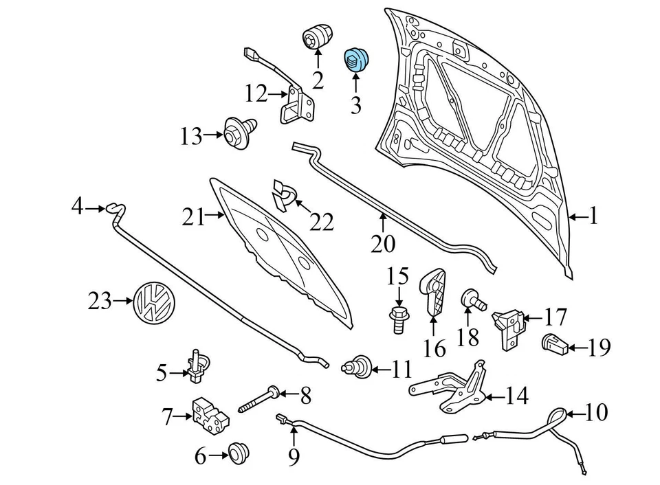 2021-2023 VW ID.4 - Rubber Bumper / STOP SET 357827500 - Image 3 of 4
