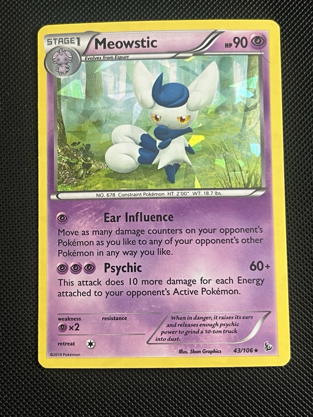 Meowstic (43/106) XY:Flash fire - LP - Cracked Ice - Holo Bleed - Pokemon TCG