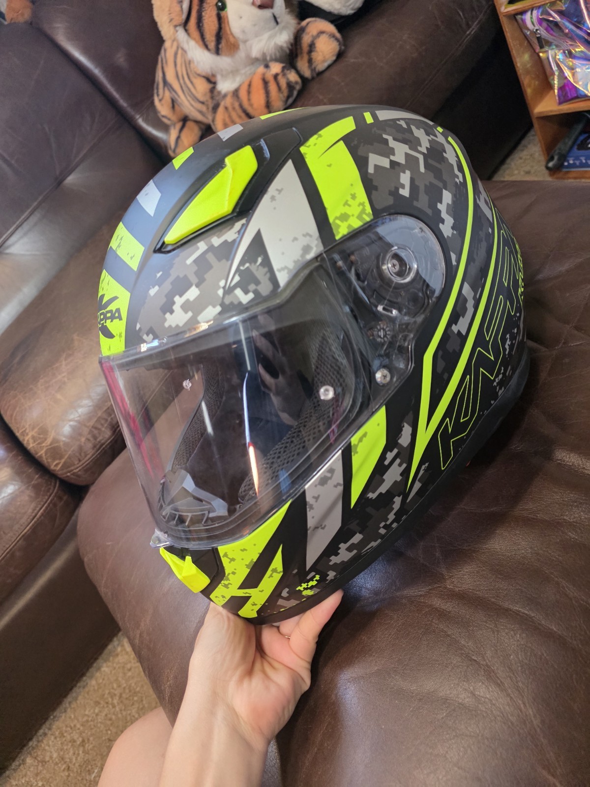 Casque moto intégral modulable taille XL avec écran antibuée pour motarde