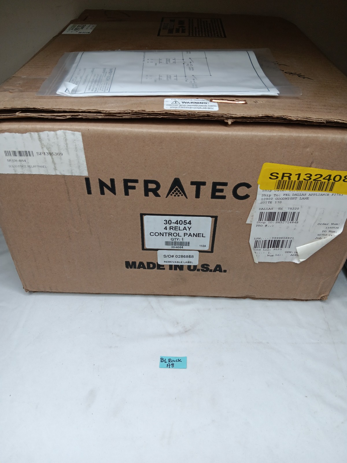 Infratech Surface Mounted Solid State Relay Panel 4 Relay, Part No. 30-4054