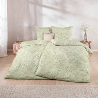 Estella Mako-Satin BettwäSche 155X220 Dilara Reseda GrüN StreublüMchen 7529-550