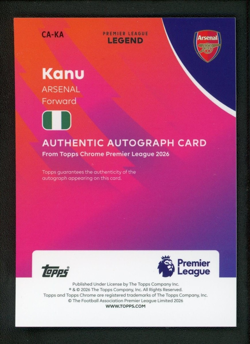 2025-26 Topps Chrome Premier League - Autographs Kanu #CA-KA Aqua