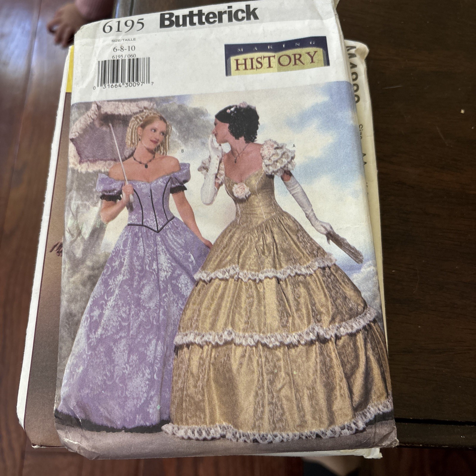 Butterick 6195 Making History Misses Costume Pattern Sizes 6-8-10 Gown Dress