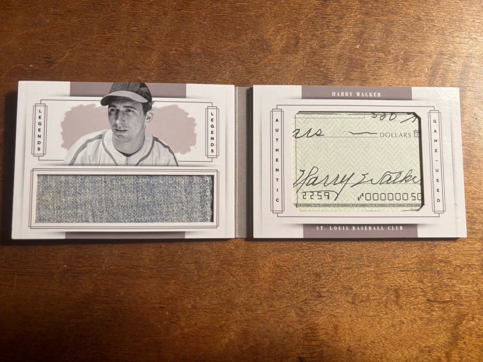 2014 National Treasures Harry Walker Legends Booklet /25 Relic Cut Auto. STL