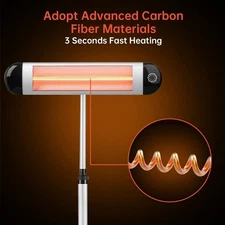 EPROSMIN Patio Heater Outdoor Electric Heater with Adjustable Stand