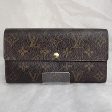 Authentic LOUIS VUITTON M61734 Monogram Portefeuille Sarah Long Wallet Brown