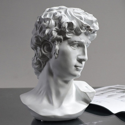 David Statue Greek Bust,Head Bust Statue for Roman Home Decor,Coffee Table Decor