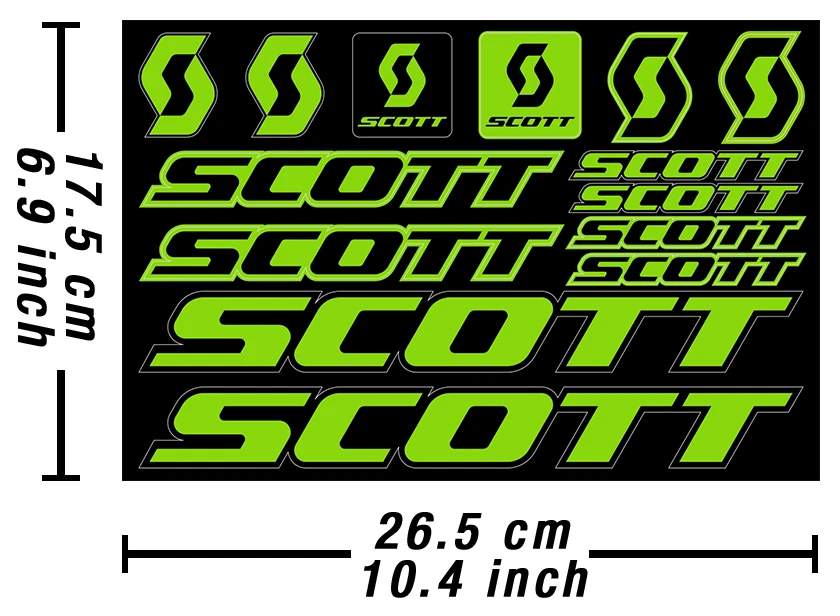Scott Decals Stickers Bicycle Vinyl Graphics Autocollant Aufkleber Adesivi