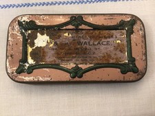 Vintage Stamp Hinges Empty Tin Box Wallace London with Watermark detector