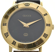 [Exc+5] GUCCI 3000L Black Dial Quartz Women's Watch From Japan