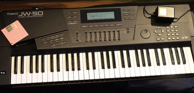 Roland JW-50 Music Synthesizer Work Station Keyboard w Adapter Case from Japan
