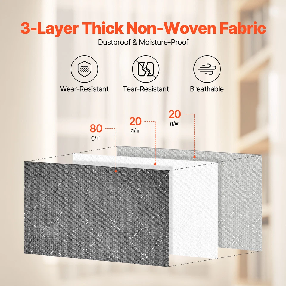 Paquete de 6 bolsas de almacenamiento de tela grandes 60L organizador de ropa de cama edredón con cremallera Foto 3 de 4