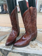 Dan Post DP2351 Antique Tan Teju Lizard Western Boots - Men's Size 9 EW Wide