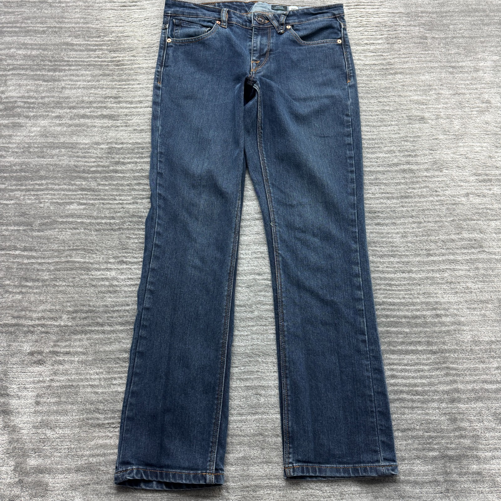 Volcom Jeans Size 30 Womens Vorta Slim Straight Medium Wash Blue Denim