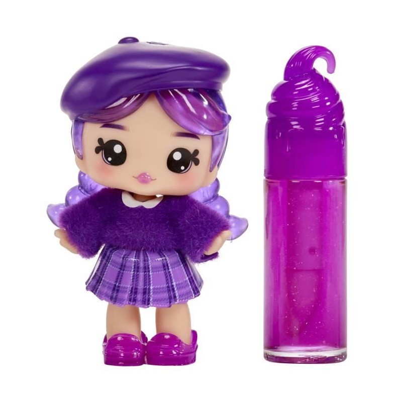 Poupée 10 cm Yummiland Greta et gloss pailleté raisin, jouet créatif enfant