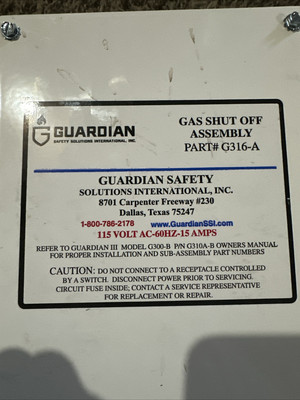#ad Gas shut off assembly $1000.00