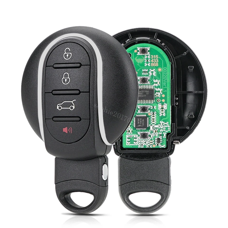Chave inteligente 2x 4 botões Prox controle remoto fob para Mini Cooper 2014 2015 2016 2017 2018 - Imagem 2 de 4