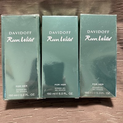 Lot Of 3 - Davidoff RUN WILD For Her  Women Shower Gel Bath Wash 5 oz Each New