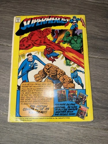 Captain America and the Falcon Book & Record Set Marvel Comic PR12 Vintage 1974