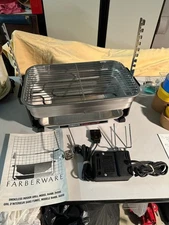 Farberware Indoor Smokeless Electric Broiler Rotisserie Grill R4550 NWOB