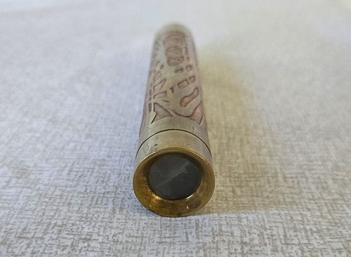 1986 Stephen Auger Copper & Brass Mixed Metal 6" Kaleidoscope Signed & Numbered - Picture 6 of 12