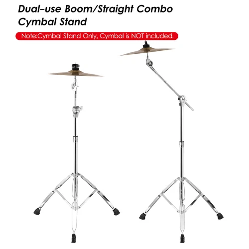 2 Pack Cymbal Straight Boom Stand Combo Double Braced Alloy Tripod Holder S1P0