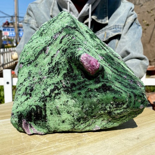 12LB Natural green Ruby zoisite (anylite) crystal Chakra Healing Energy - Picture 5 of 10