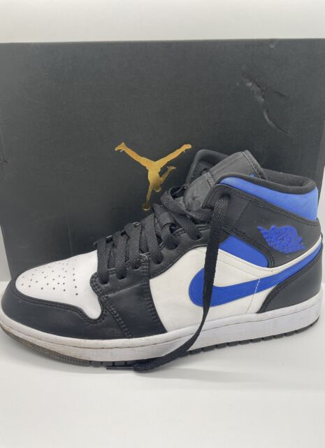 Nike Air Jordan 1 Mid Racer Blue Black White - Size UK 9 Nike Air Jordan 1 Mid Racer Blue Black White - Size UK 9