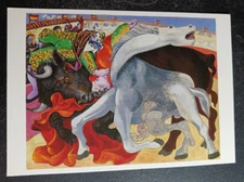 postcard Musee Picasso, Corrida, La Mort Du Torero painting art unposted