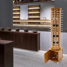 5 Sides Sunglasses Rack Display Stand with Cabinet Floor Sunglasses Display Rack