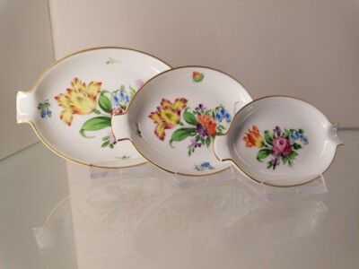 Herend 3 Ascher 7785, 7784, 7783, BT tulip handgemalt, 9, 11,5 und 13cm 1. Wahl