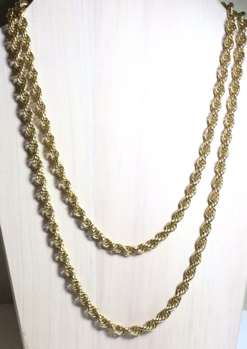 ★VINTAGE HOLLYWOOD★ Classic Chain Necklace AWESOME VINTAGE BOLD CHUNKY 57” CHAIN NECKLACE WEAR LONG OR