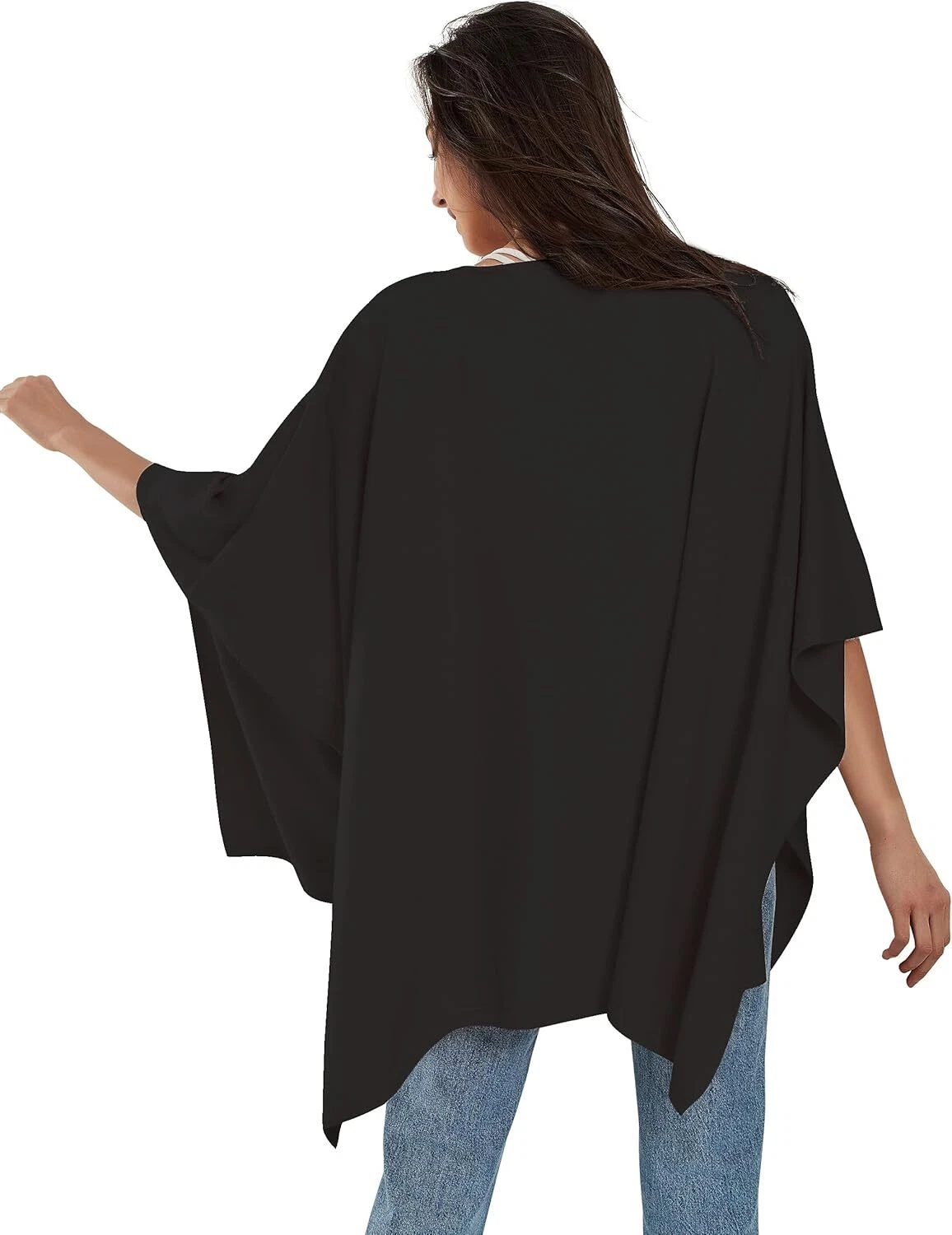 Womens Pullover Poncho Sweater Cape Cashmere Feel Shawl Wraps for Fall Winter