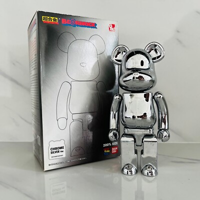 MEDICOM BANDAI BEARBRICK CHOGOKIN 200% SILVER VERSION (2009 MEDICOM BANDAI BEARBRICK CHOGOKIN 200% SILVER VERSION (2009