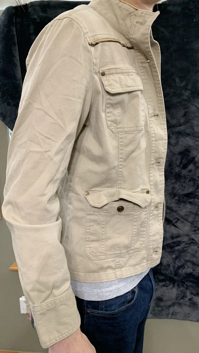Croft Barrow Men s Small Beige Light Brown Rugged Button down