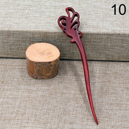 Retro Wooden Sandalwood Hair Pin Stick Chopstick Handmade Carved Hair Accessory - Picture 22 of 38