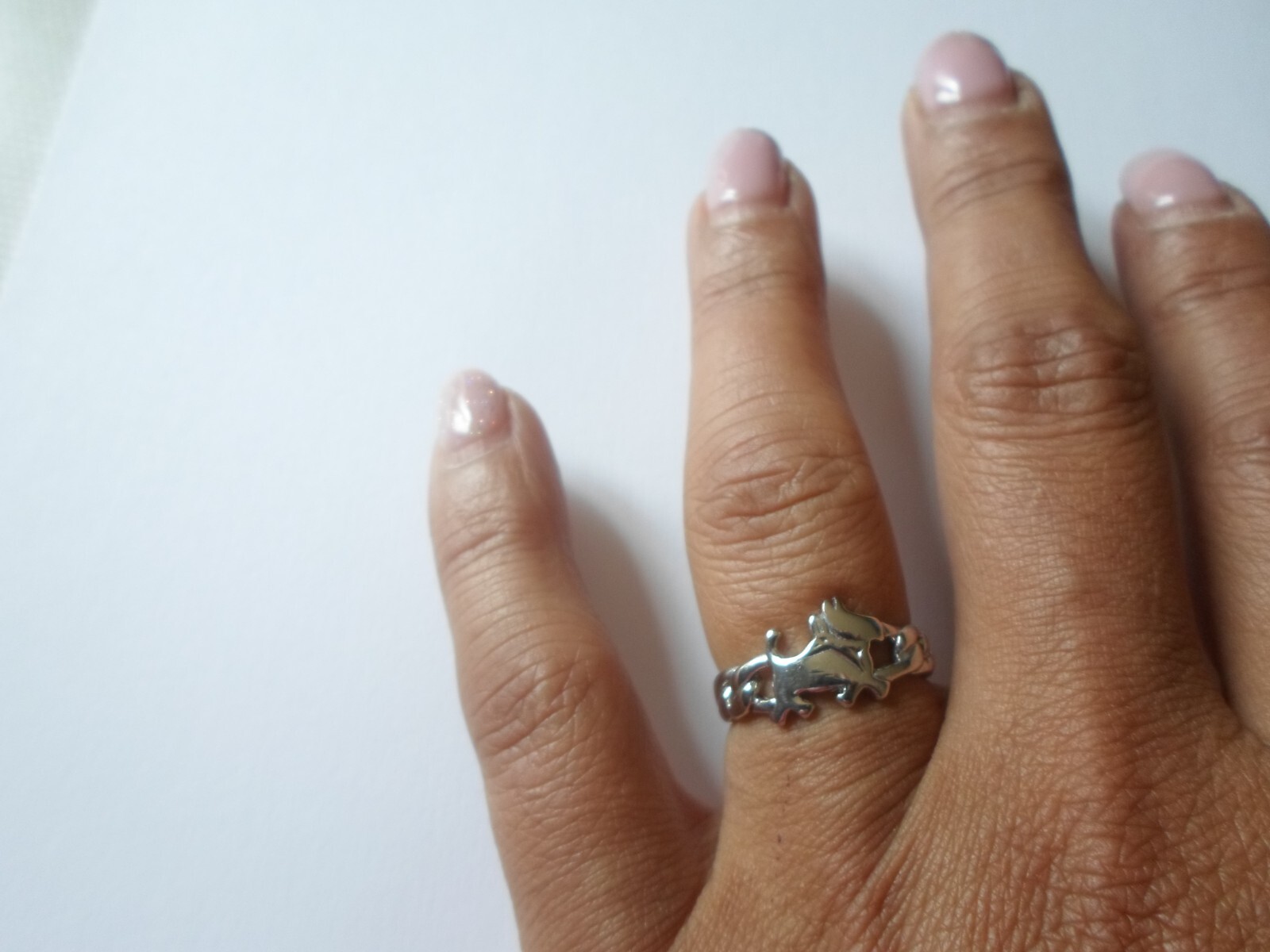 solid silver ring, openwork, dog, size 54 - image 4