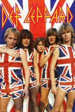 Def Leppard Union Jack Album Cover Heavy Metal    Art Print Poster 12x18