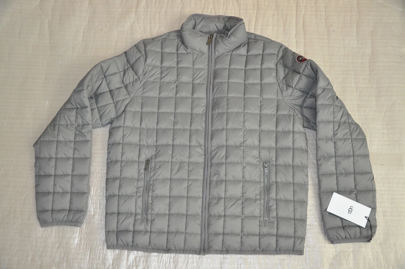UGG Men's Joel Packable Water Resistant Quilted Jacket Gray Size M B757
