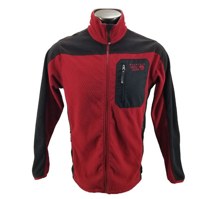 Mountain Hardwear Waffle Fleece Full Zip Red Jacket Sweater Mens Sz Medium