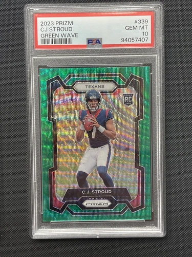 2023 Panini Prizm Football CJ Stroud Green Wave Prizm RC PSA 10 #339